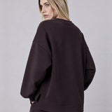 Felpa Girocollo Loose Fit in Interlock Wood