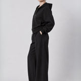 Black Interlock Zip-Up Hoodie