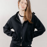 Felpa con Cappuccio e Zip in Interlock