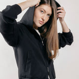 Felpa con Cappuccio e Zip in Interlock