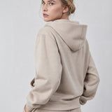 Beige Interlock Zip-Up Hoodie