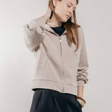 Felpa con Cappuccio e Zip in Interlock