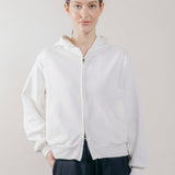 Felpa con Cappuccio e Zip in Interlock