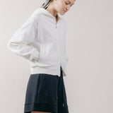 Felpa con Cappuccio e Zip in Interlock