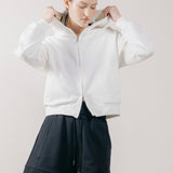 Felpa con Cappuccio e Zip in Interlock