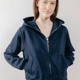 Felpa con Cappuccio e Zip in Interlock