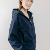 Felpa con Cappuccio e Zip in Interlock