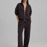 Felpa Collo Lupetto con Zip in Interlock Wood
