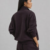 Felpa Collo Lupetto con Zip in Interlock Wood