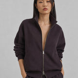 Felpa Collo Lupetto con Zip in Interlock Wood