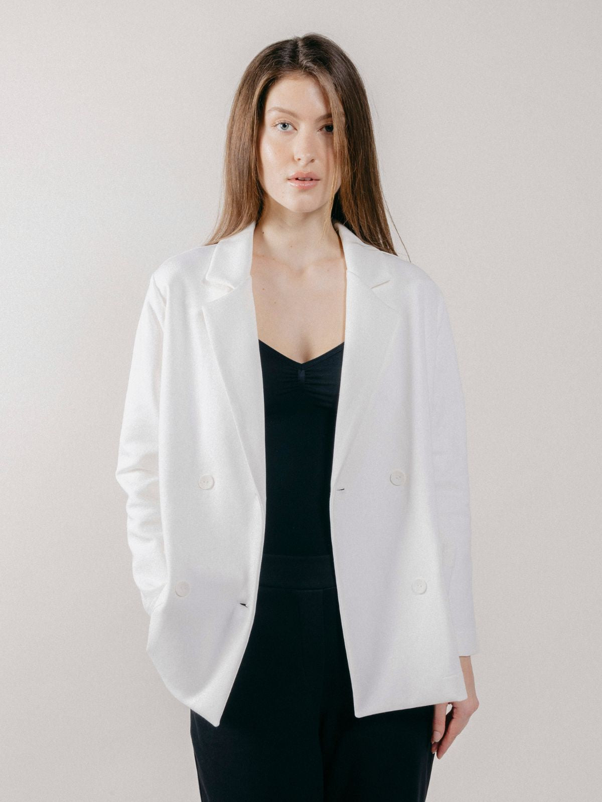 Giacca Blazer Doppiopetto in Interlock