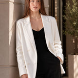 Giacca Blazer Doppiopetto in Interlock Off White
