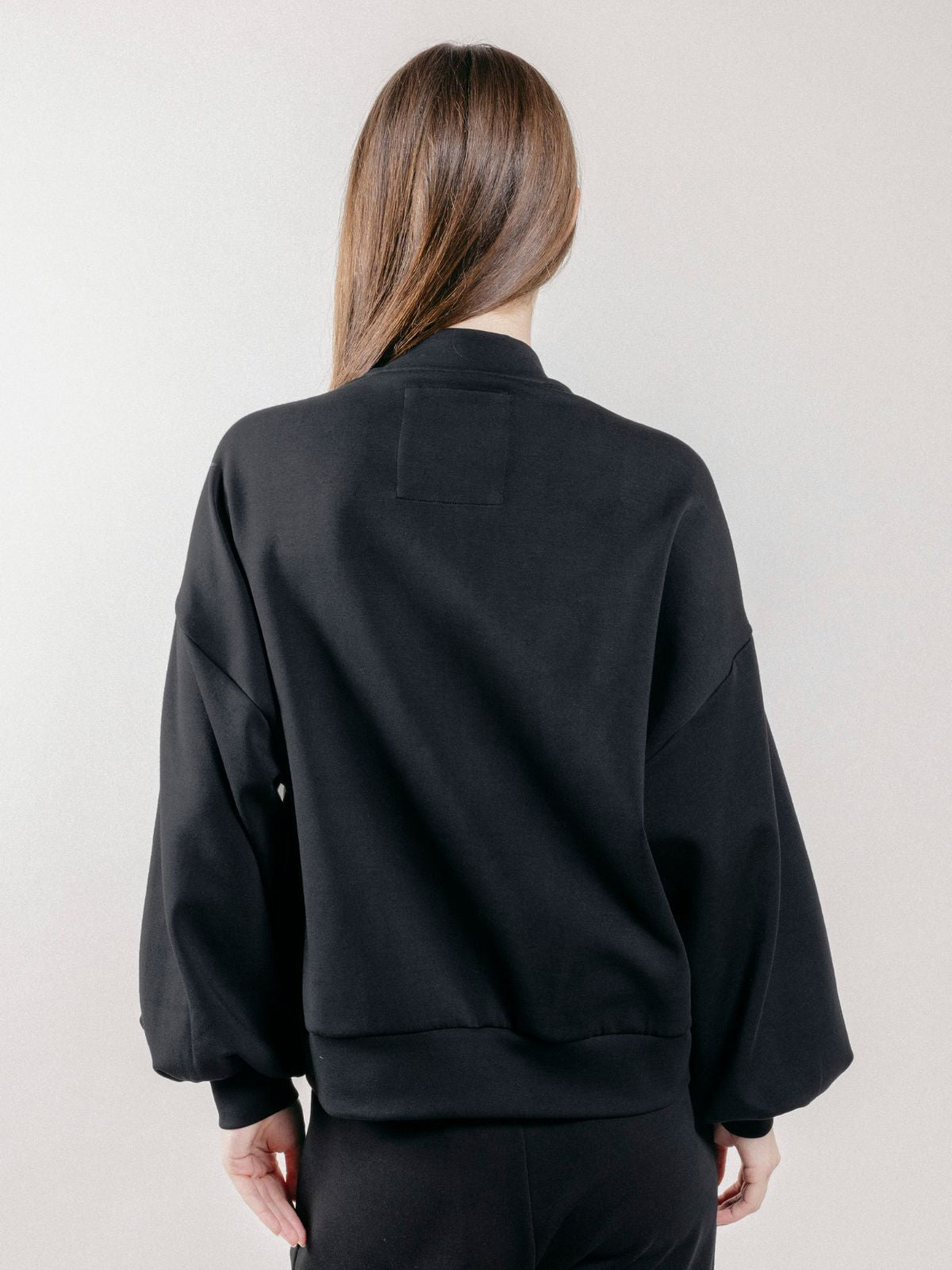 Giubbotto Bomber Loose Fit in Interlock Black