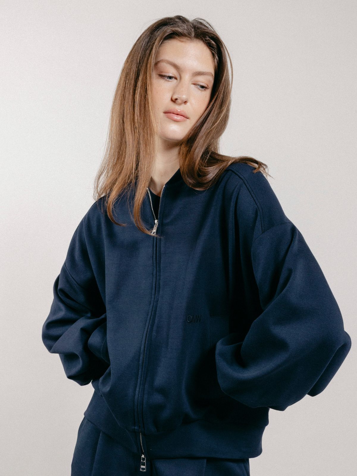 Giubbotto Bomber Loose Fit in Interlock