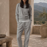 Light Grey Marl Straight Fleece Joggers