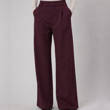 Pantalone Palazzo Loose Fit in Interlock Burgundy