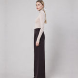 Pantalone Palazzo Loose Fit in Interlock Wood