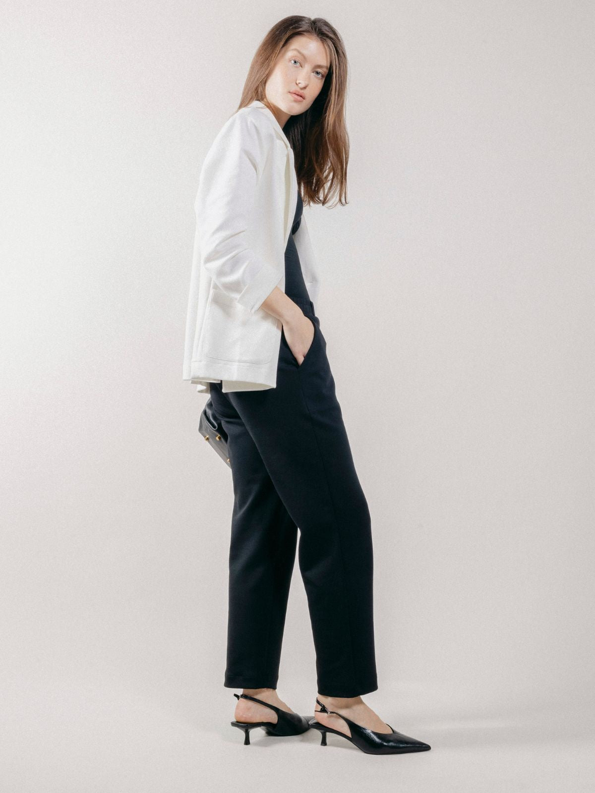 Pantalone a Gamba Dritta in Interlock Black