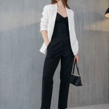 Pantalone a Gamba Dritta in Interlock Black