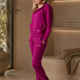 Fuchsia Zip-Up Hoodie and Joggers Set