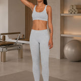 Set Active Leggings + Light Grey Marl Sports Top
