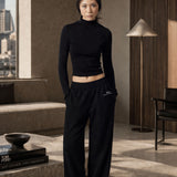 Black Interlock Turtleneck