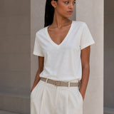 Deep V-Neck T-Shirt Butter