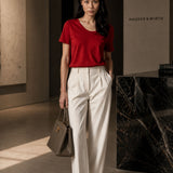 Deep Neck Red T-Shirt