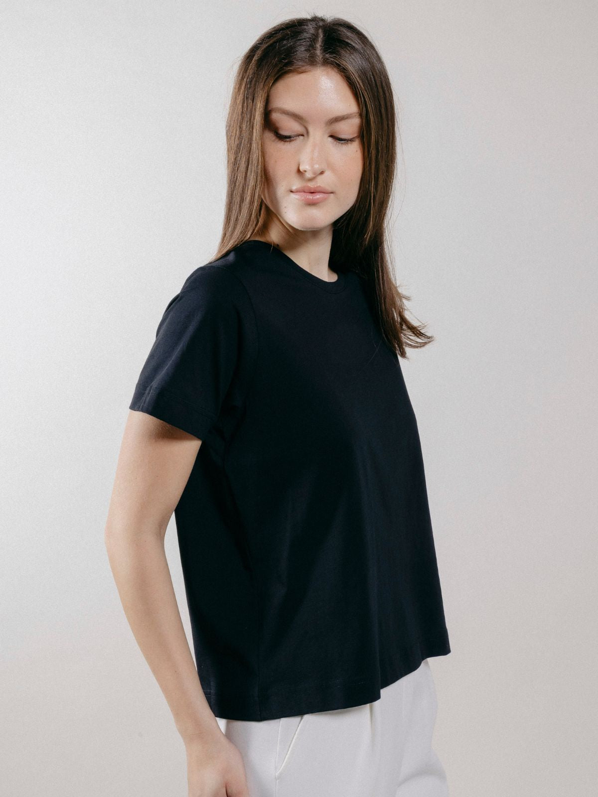 T-Shirt Girocollo in Jersey Black