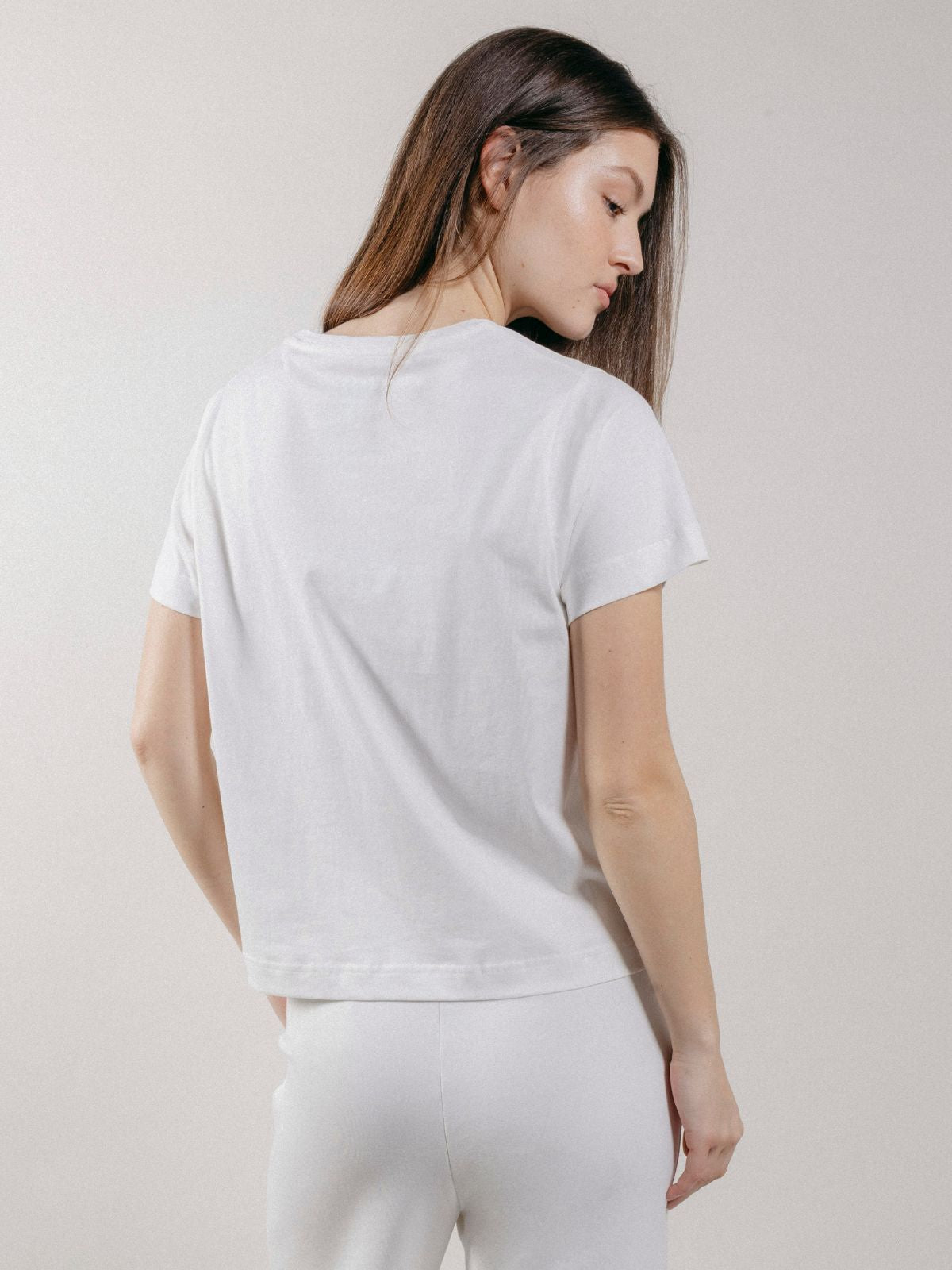 T-Shirt Girocollo in Jersey Off White