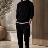 Felpa con Cappuccio in Interlock Nero