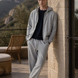 Light Heather Gray Zipped Hoodie