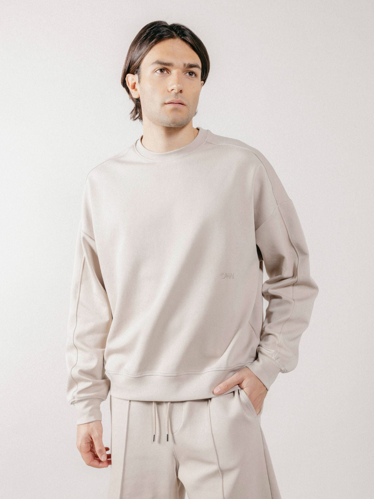 Felpa Girocollo Loose Fit in Interlock