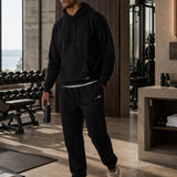 Fleece Hoodie + Fleece Joggers Set Black