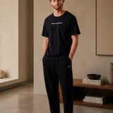 Round Neck T-Shirt with Phrase Black