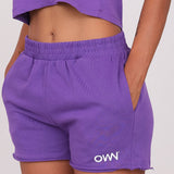 Violet Raw Cut Shorts