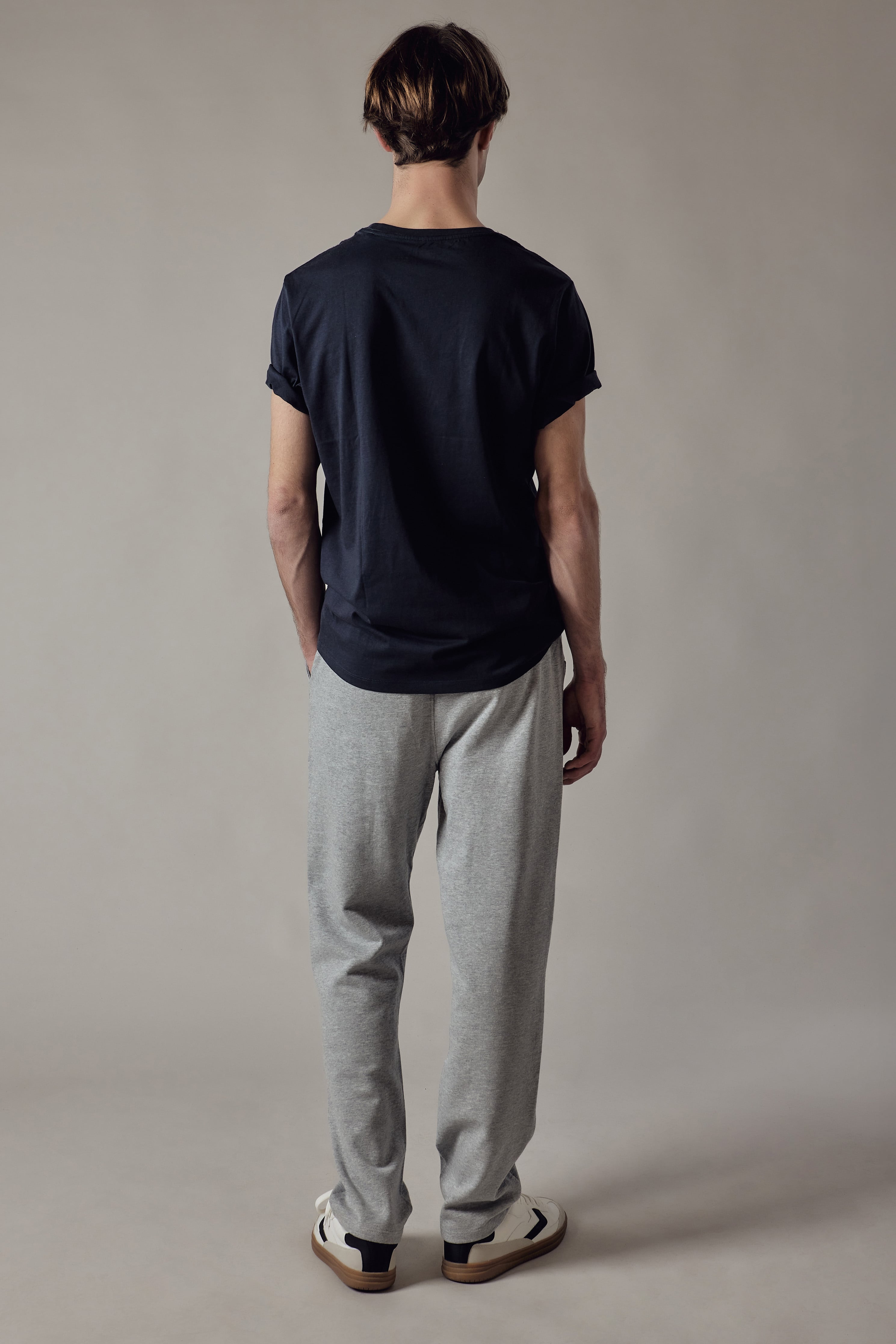 Joggers Felpati Dritti Grigio Chiaro Melange
