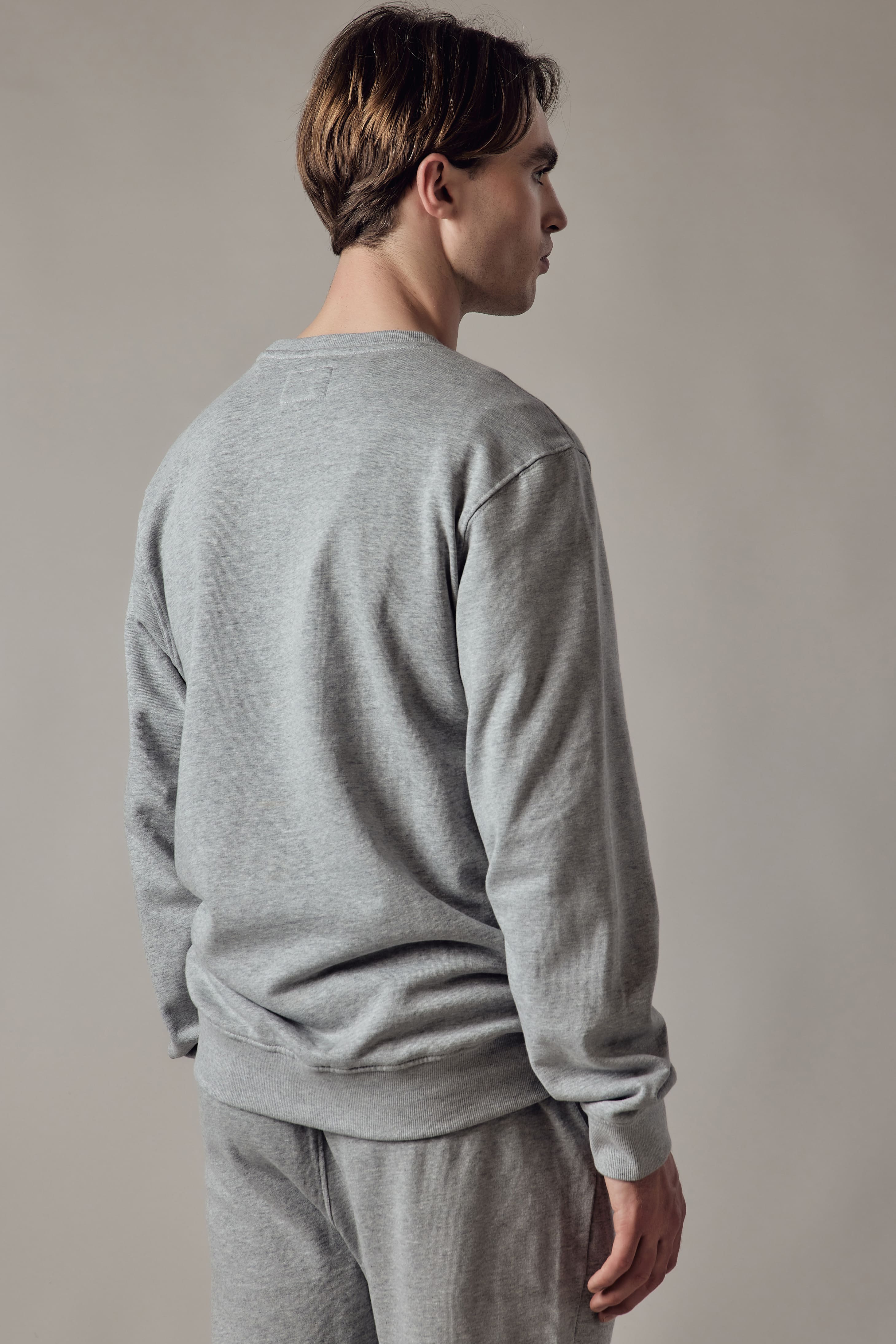 Light Gray Melange Fleece Sweatshirt