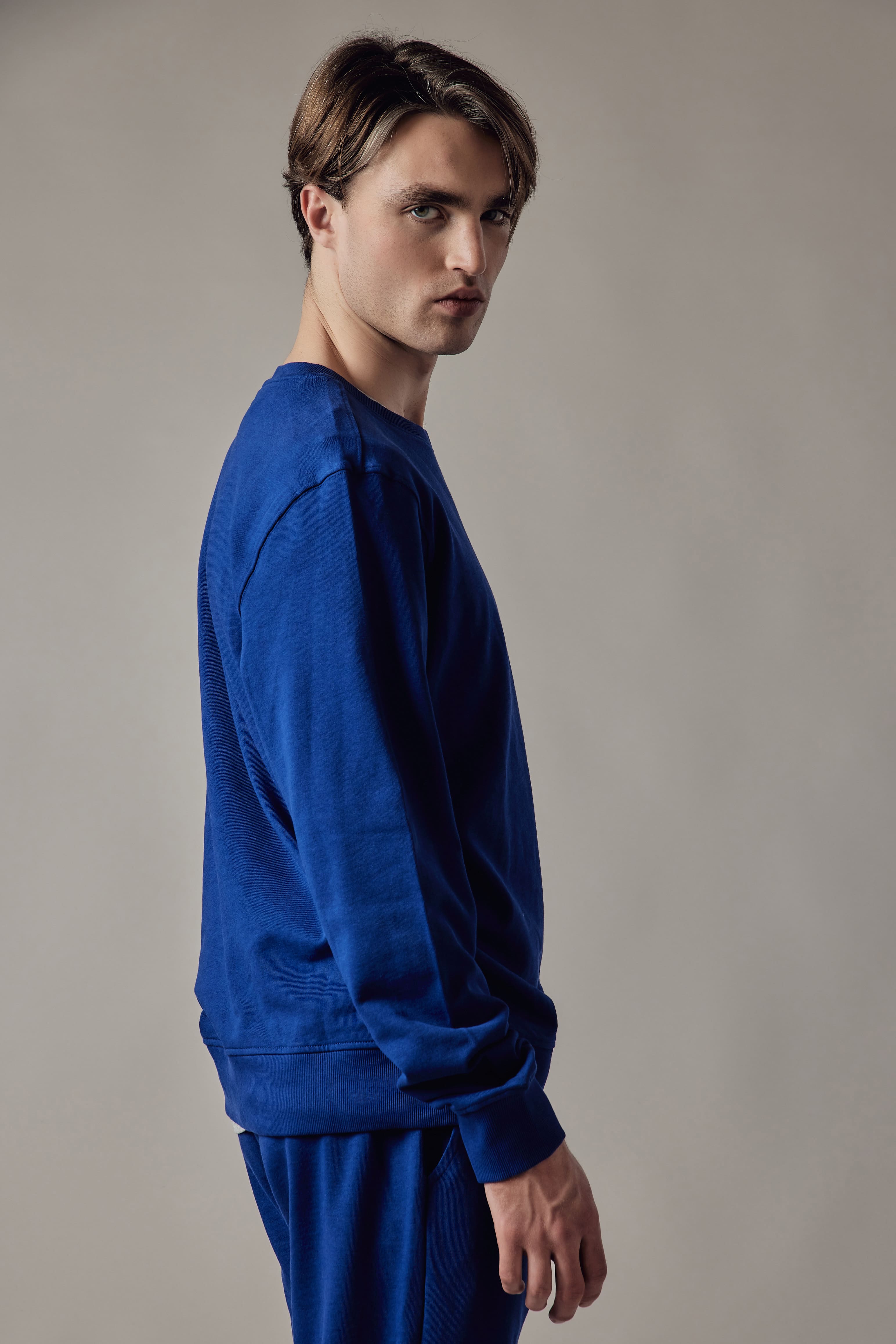 Felpa Girocollo Blu Royal