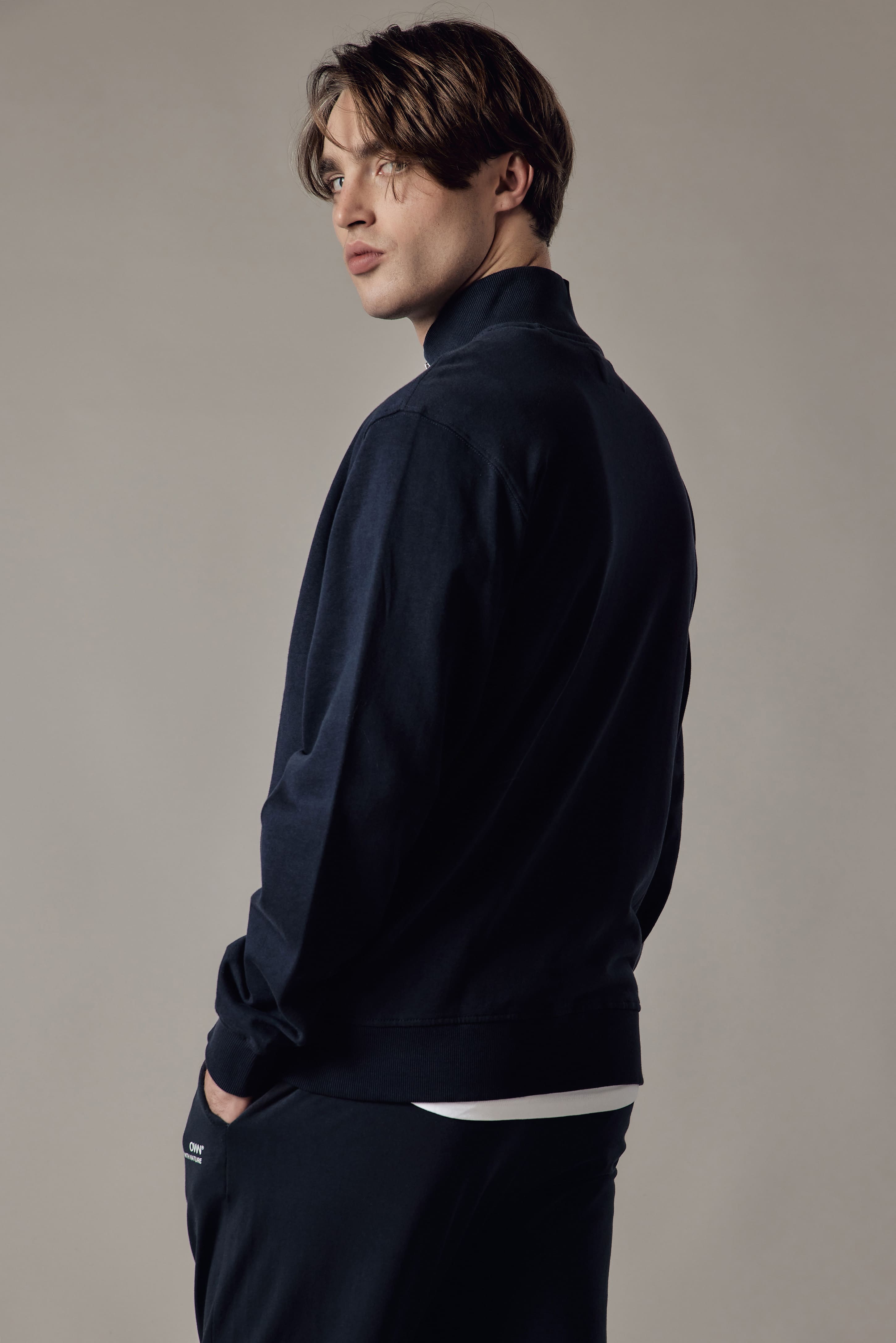 Felpa con Zip Blu