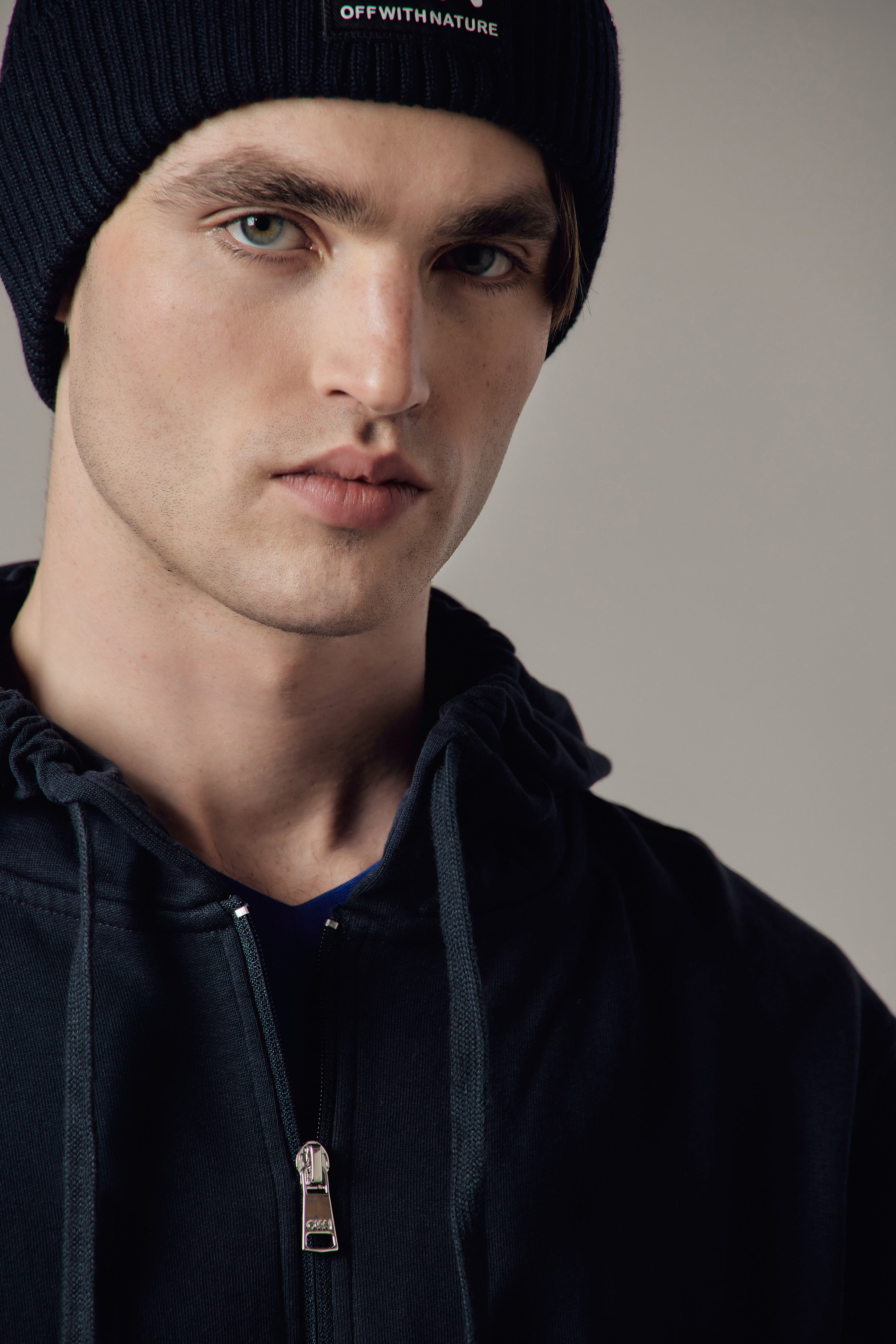 Felpa Felpata con Cappuccio e Zip Blu