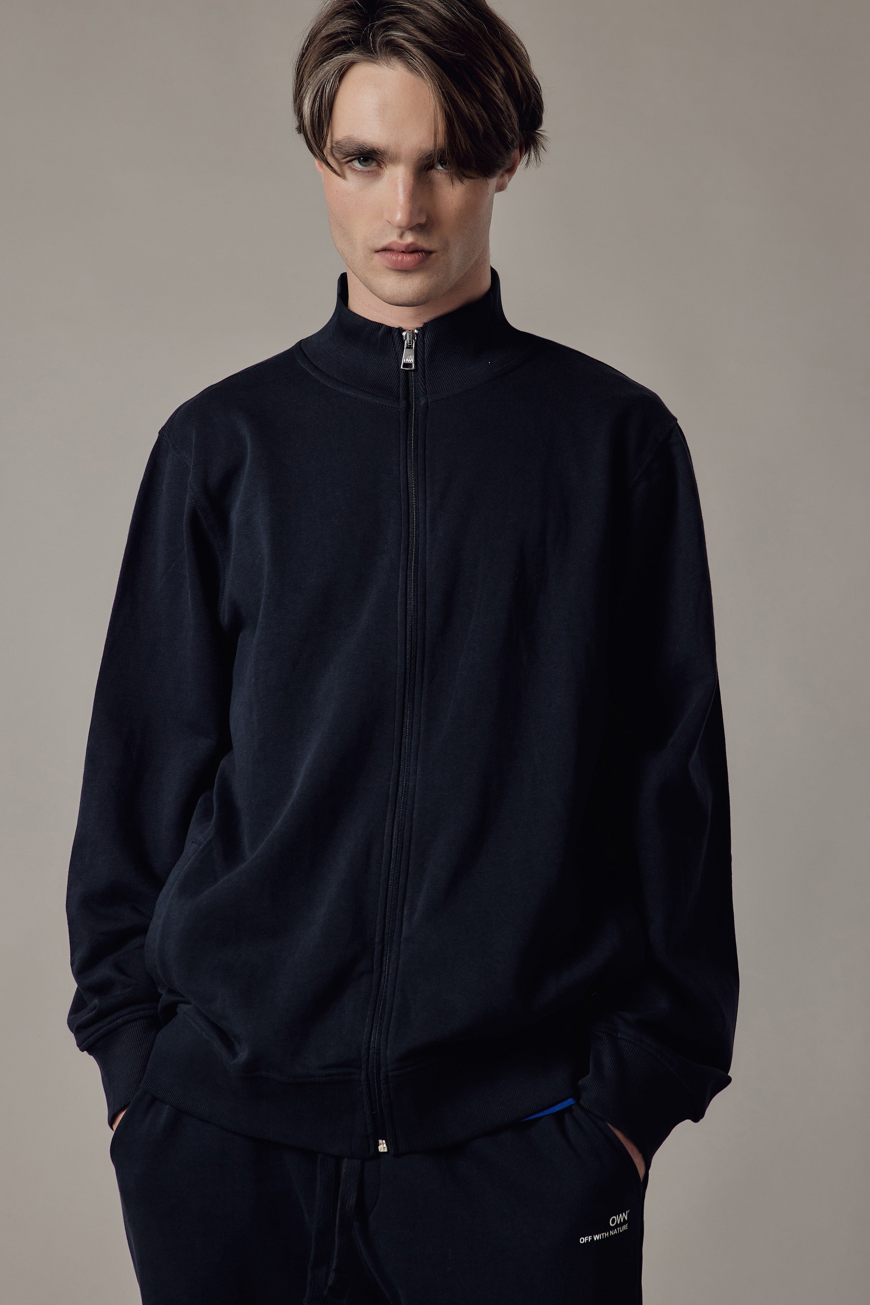 Felpa Felpata con Zip Blu
