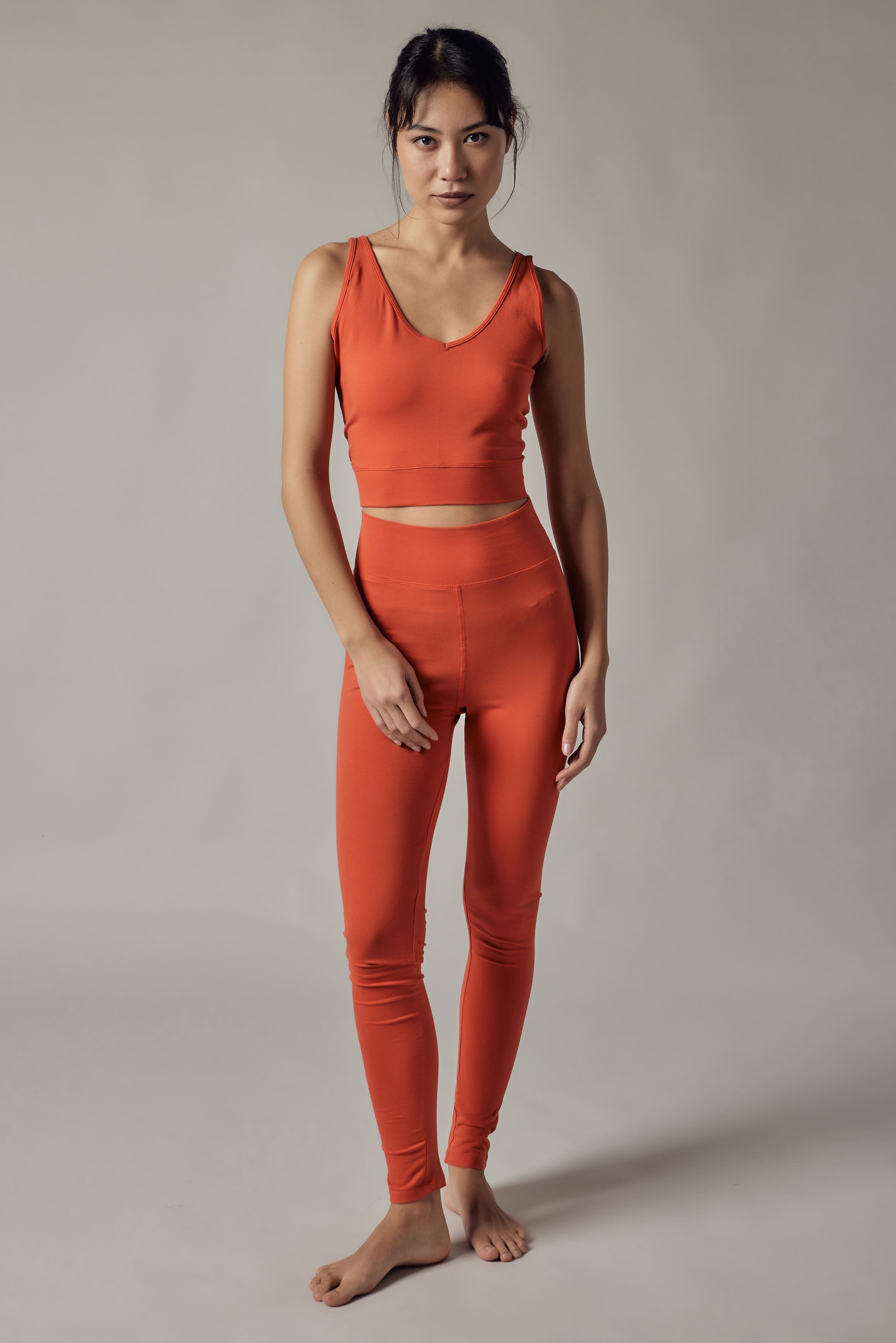 Tomato V-Neck Sports Top