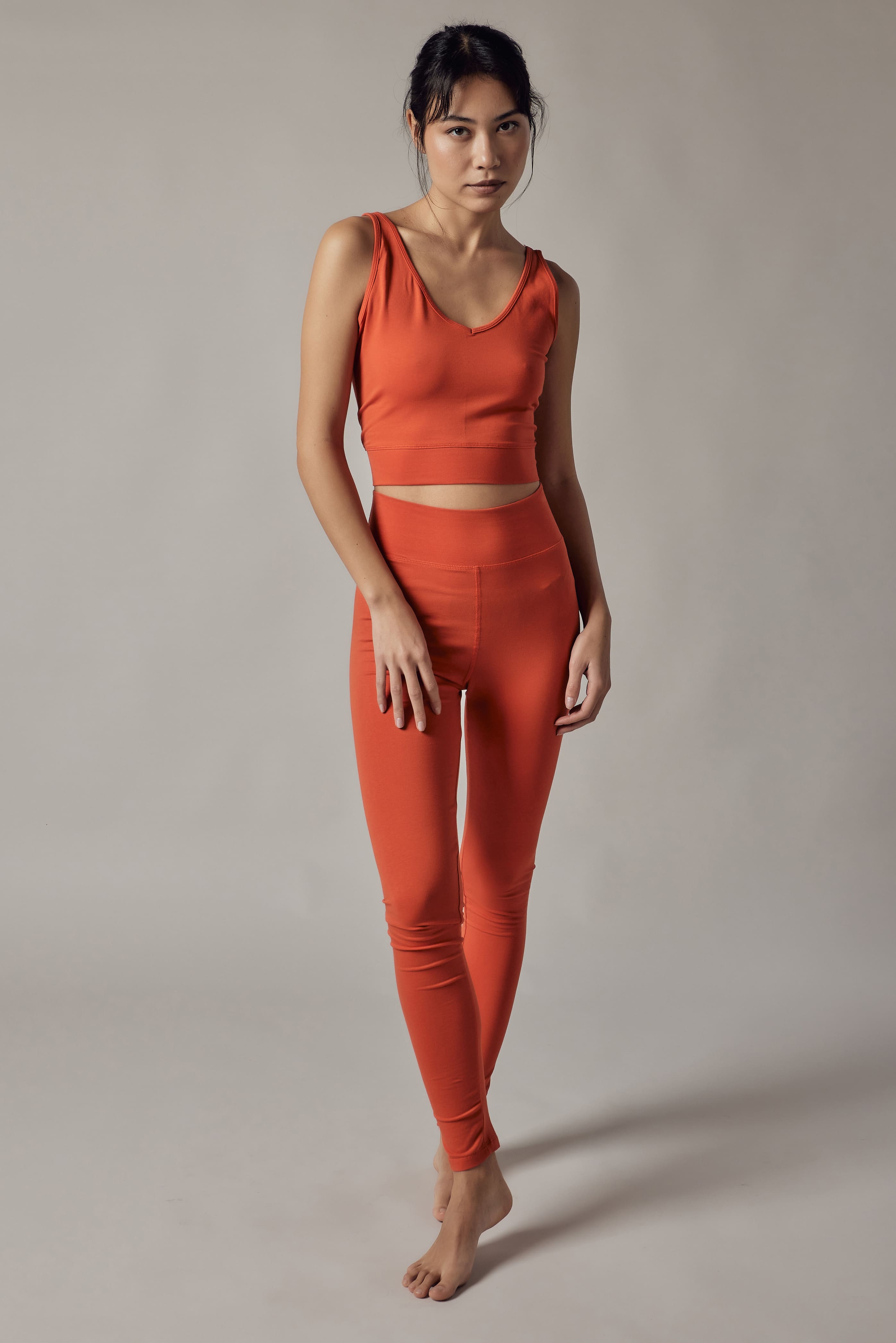 Set Active Leggings a Vita Alta + Top Sportivo Tomato