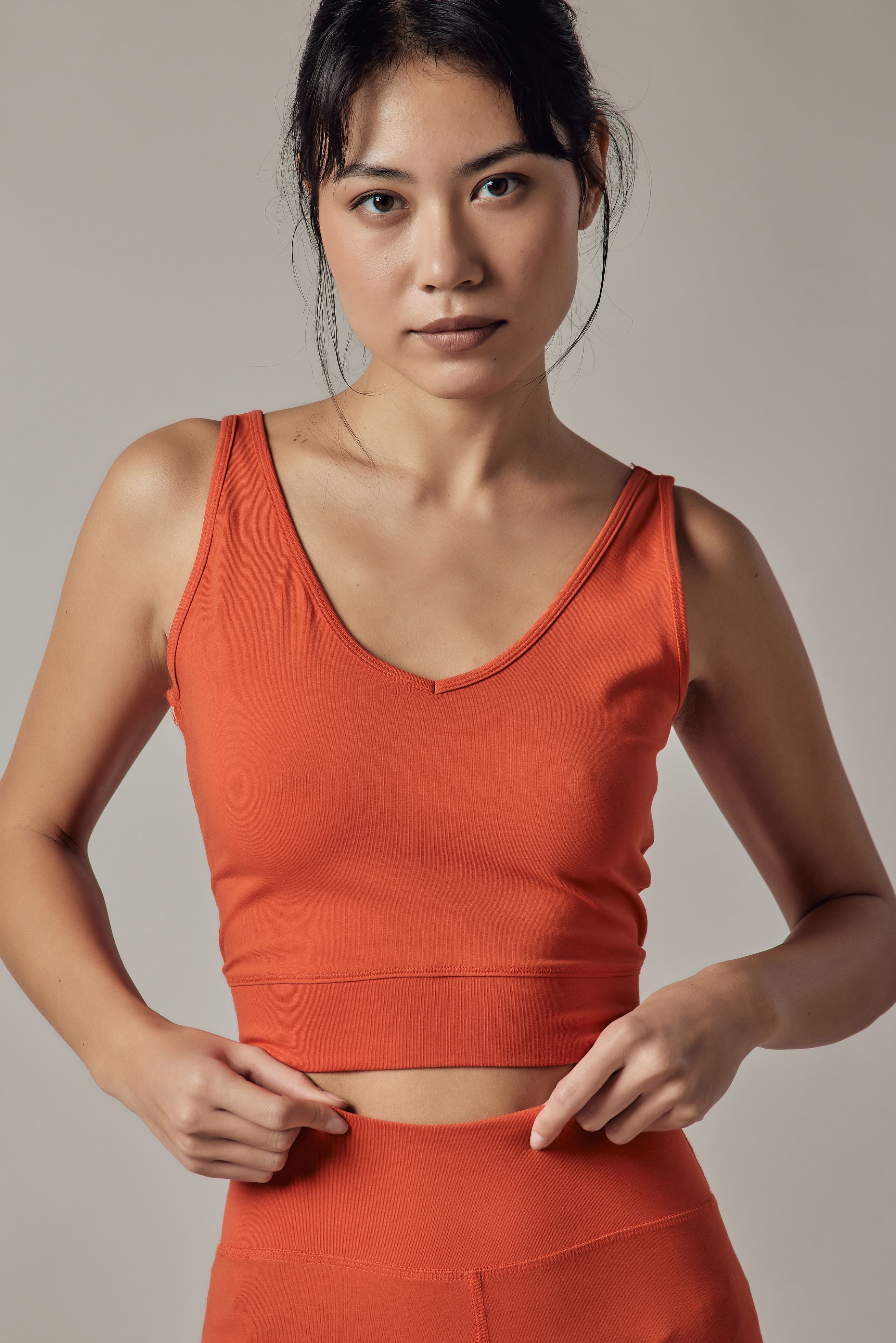 Tomato V-Neck Sports Top
