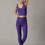 Purple V-Neck Sports Bra