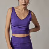 Purple V-Neck Sports Bra