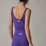 Purple V-Neck Sports Bra
