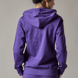 Felpa con Cappuccio e Zip Viola