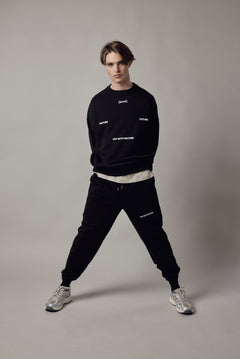 Set Felpa Girocollo + Joggers Loose Fit – Nero